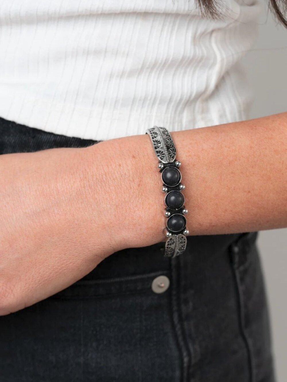 Paparazzi Jewelry Accessories - Mojave Glyphs - Black Bracelet - Vintage